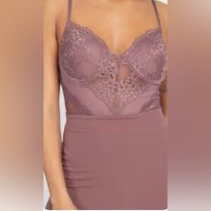 Graffiti NWT Sz  Small Chic Mauve Body-con Mini Dress with Lace Bodice-Bustier